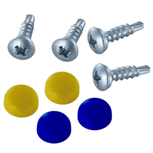 Afdekdopjes set van 4 stuks (2x geel, 2x blauw)